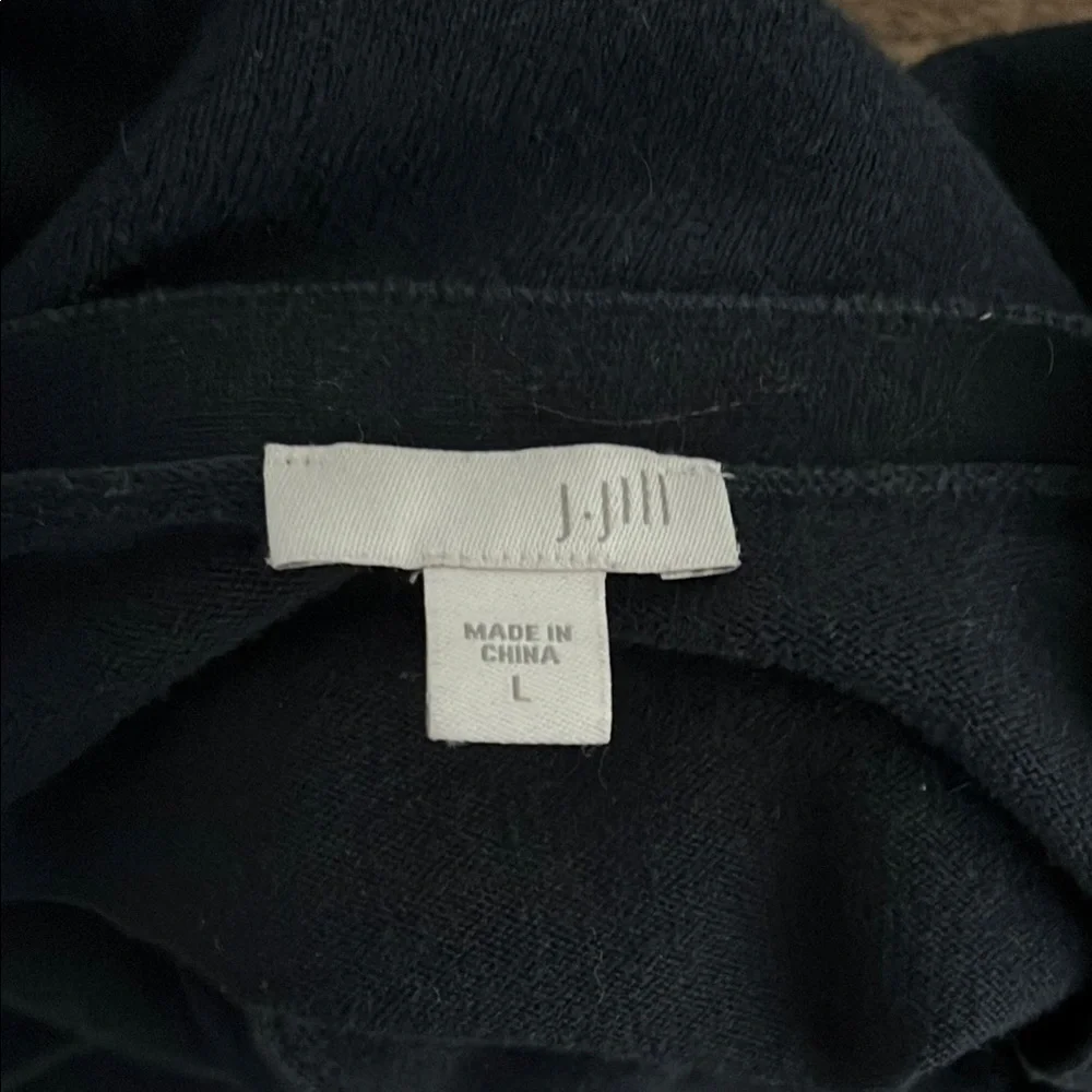 J. Jill 100% Cotton Long Line Duster Navy Blue Cardigan - Size L